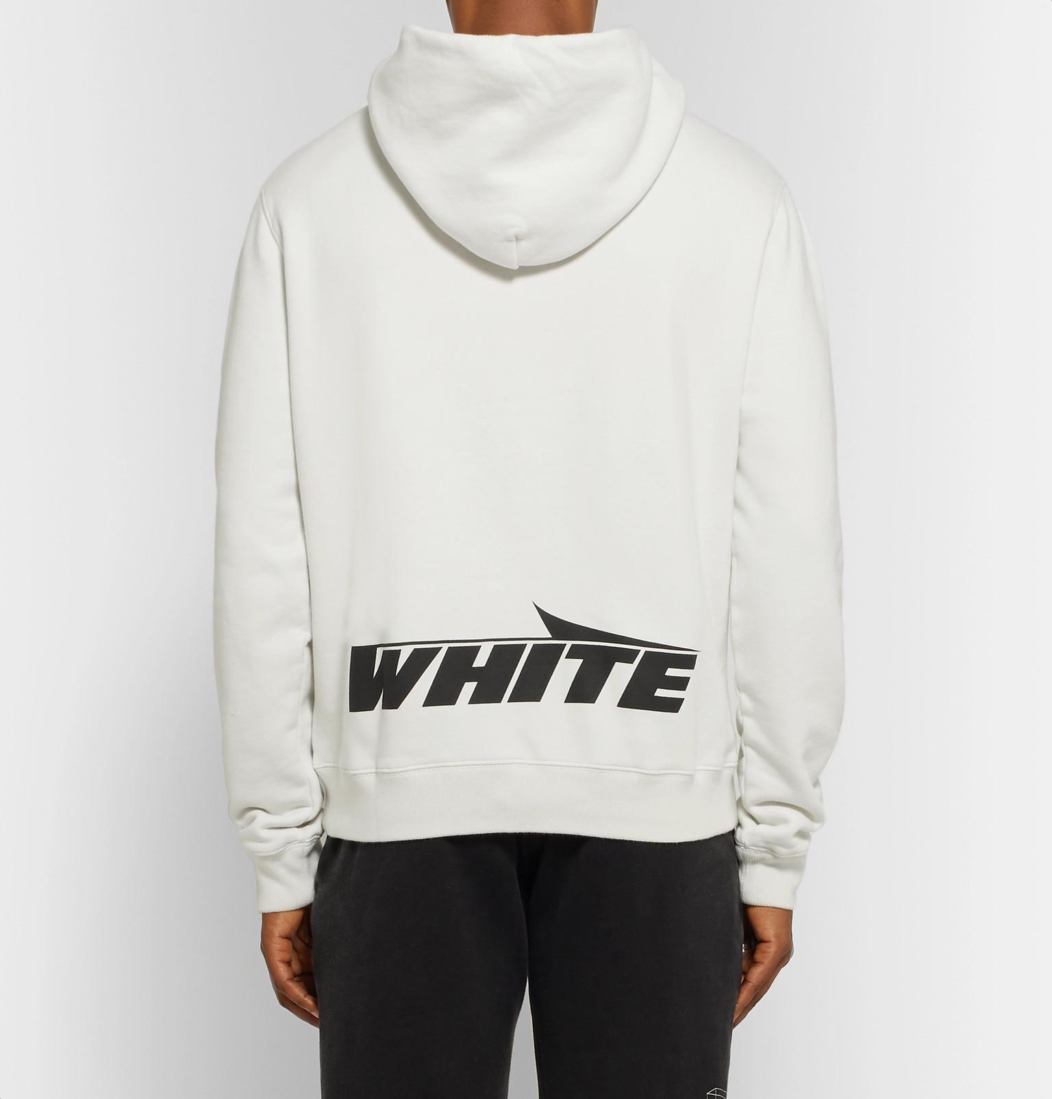 Off-White c/o Virgil Abloh Wing Off Logo-print Fleece-back Cotton-jersey  Hoodie in White for Men - Lyst
