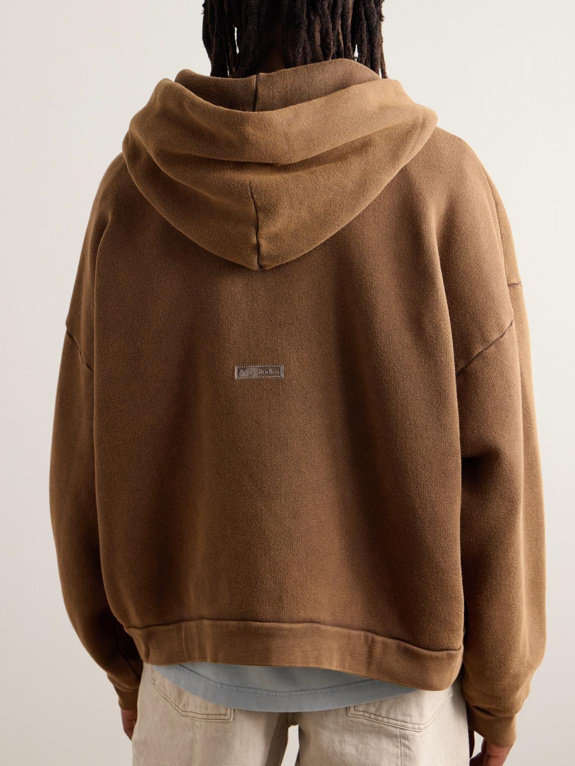 Acne Studios Fester H Cotton-Jersey Hoodie in Brown for Men Lyst