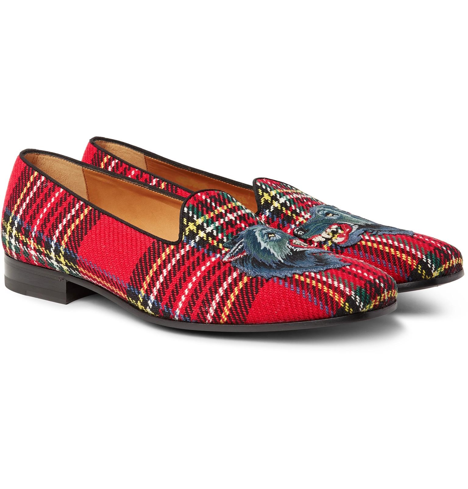 red gucci loafers men