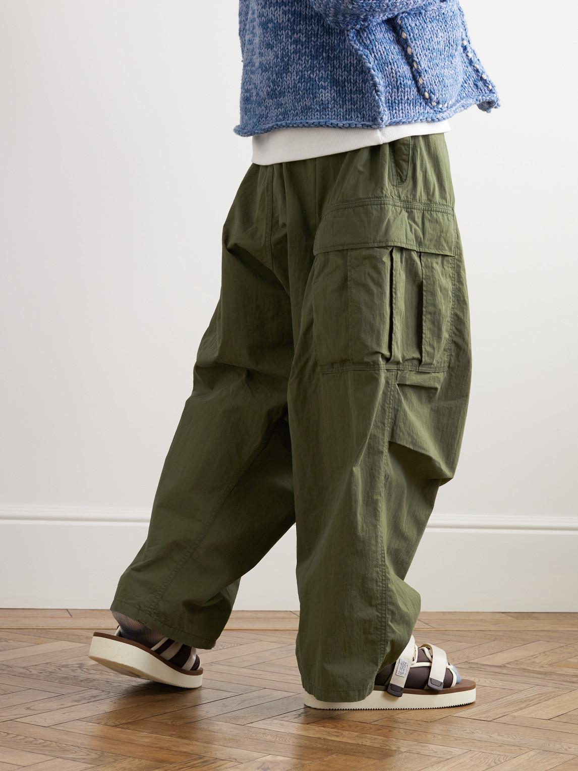 Kapital Wide-leg Cotton-ripstop Cargo Trousers in Green for Men