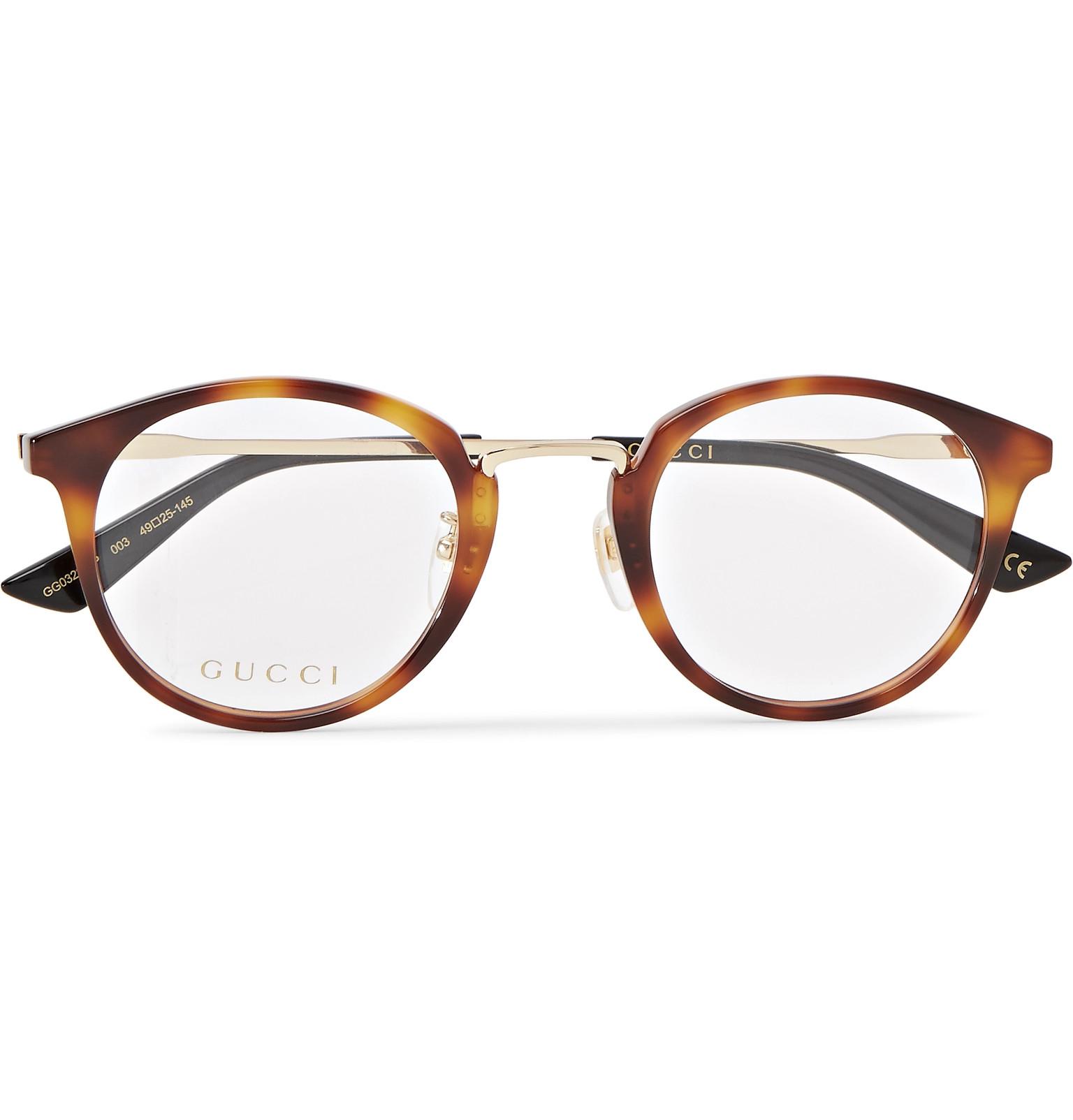 Gucci Round-frame Tortoiseshell Acetate And Gold-tone Optical Glasses in  Brown for Men | Lyst