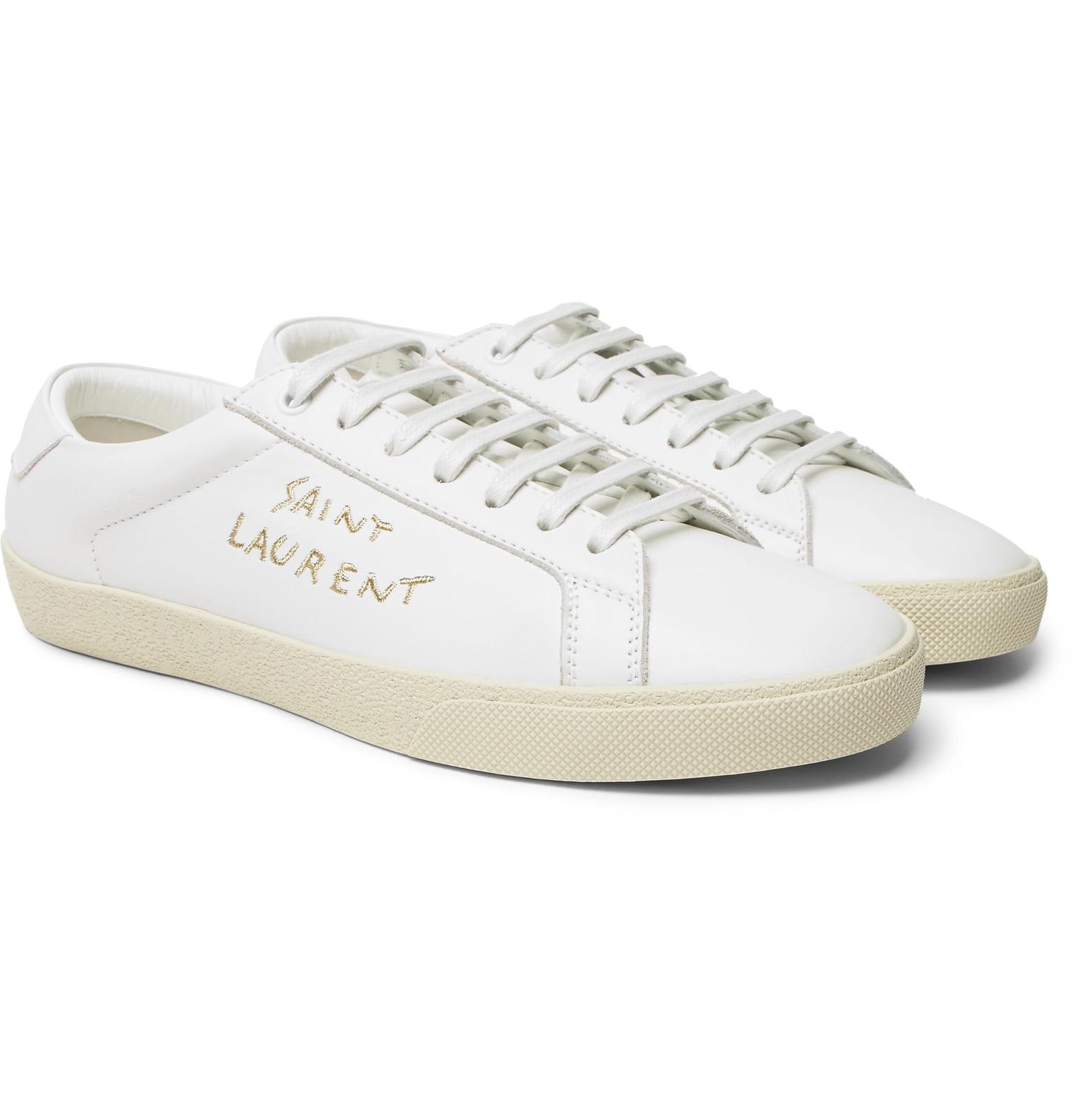 saint laurent logo embroidered sneakers