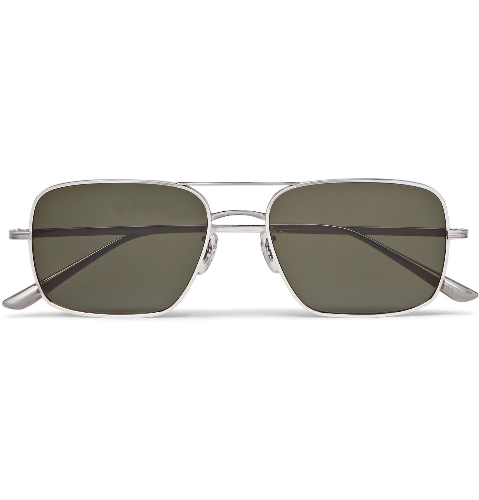 The Row Oliver Peoples Victory La Aviator-style Silver-tone Titanium  Polarised Sunglasses in Metallic for Men | Lyst