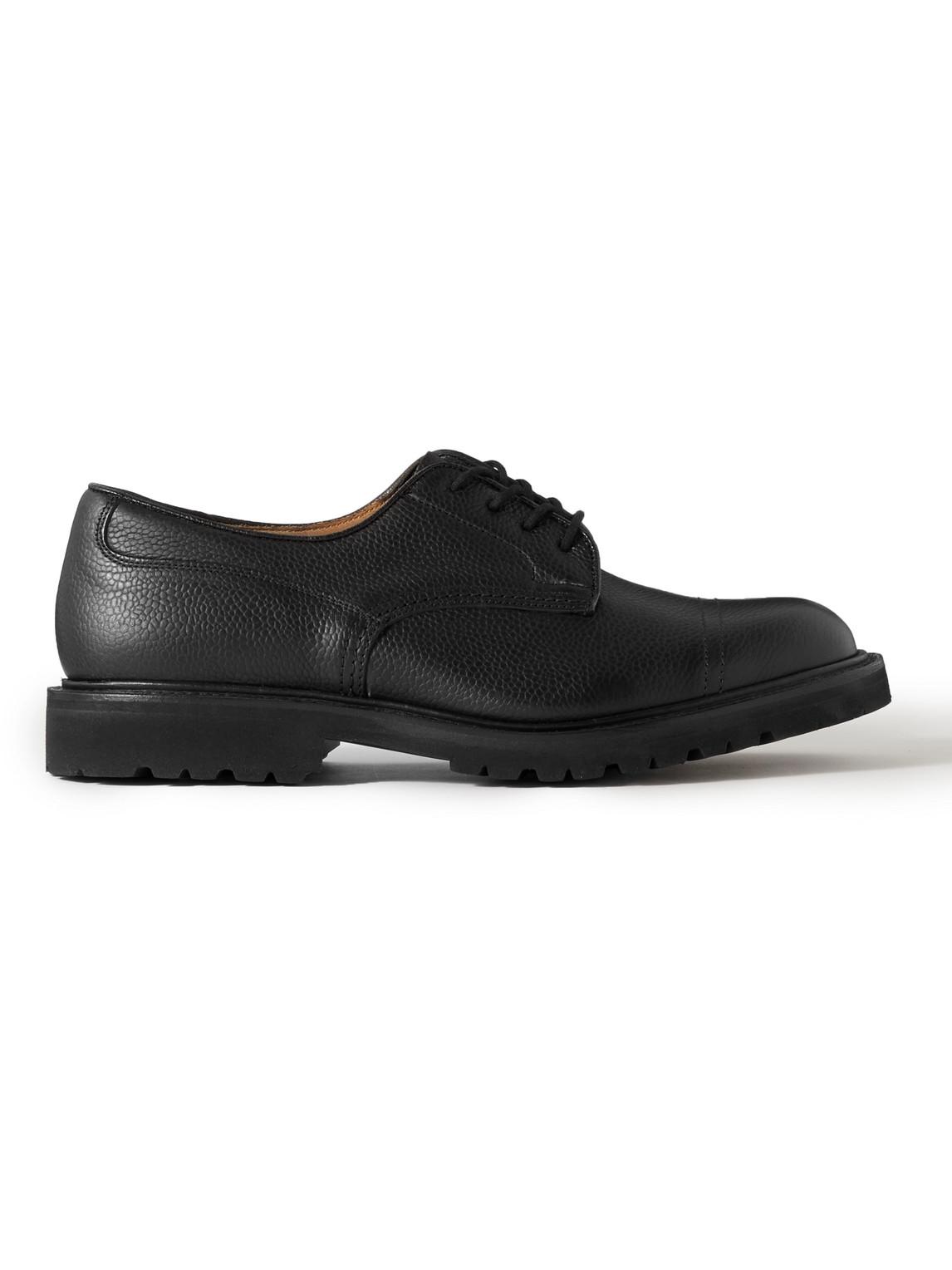 Tricker's Matlock Pebble-grain Leather Derby Shoes in Black for Men | Lyst