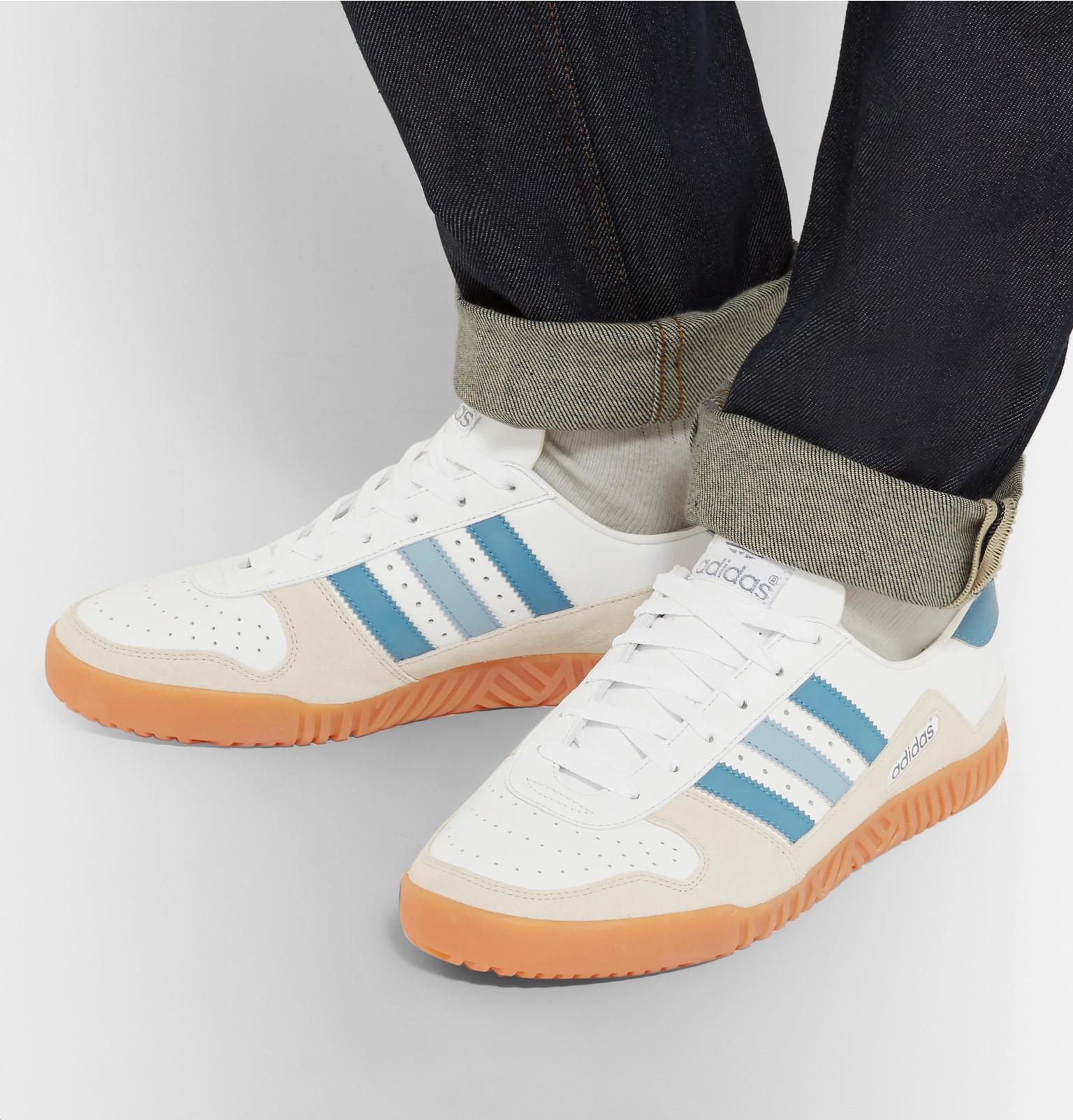 adidas Originals Indoor Comp Spzl Leather And Suede Sneakers in White for  Men | Lyst UK