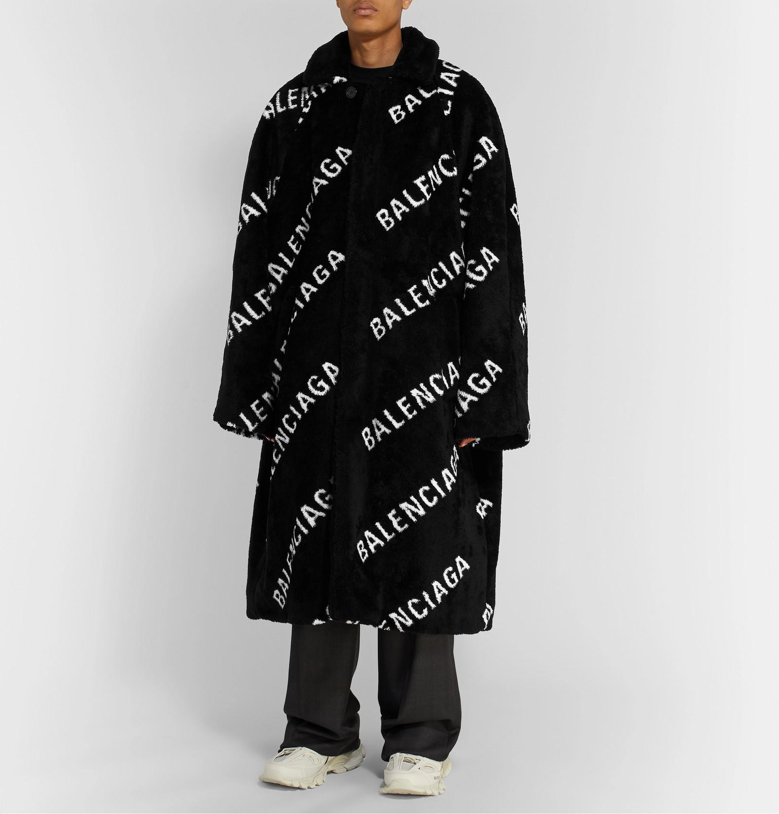 balenciaga fur coat