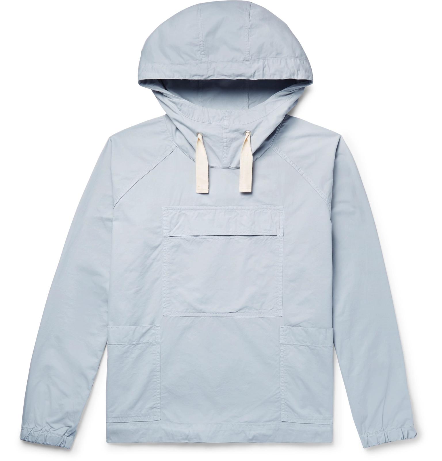 Albam Sailing Smock Cottontwill Hooded Jacket in Blue for Men Lyst