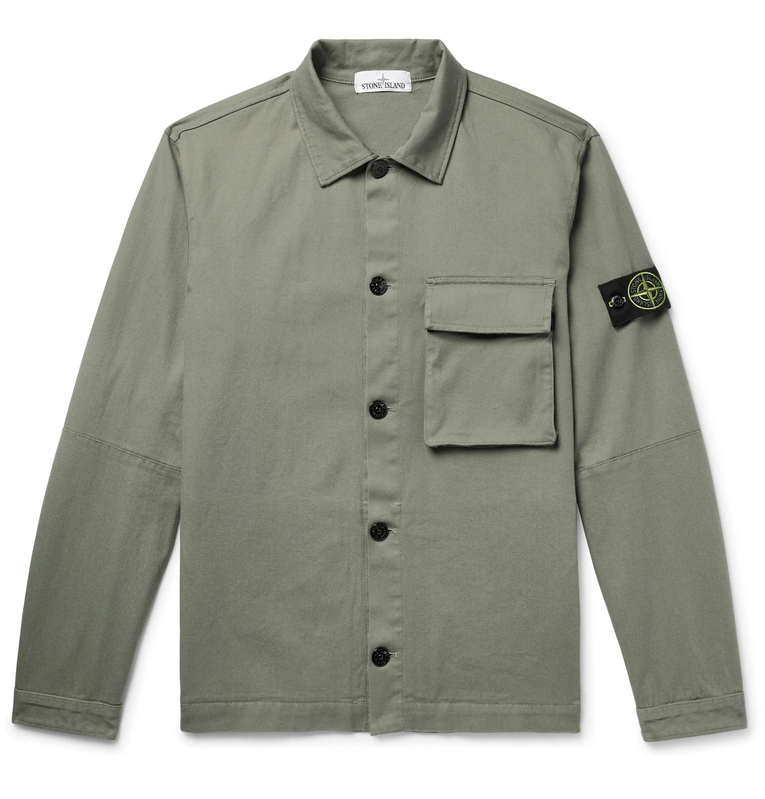 Stone island stretch cotton overshirt Clearance