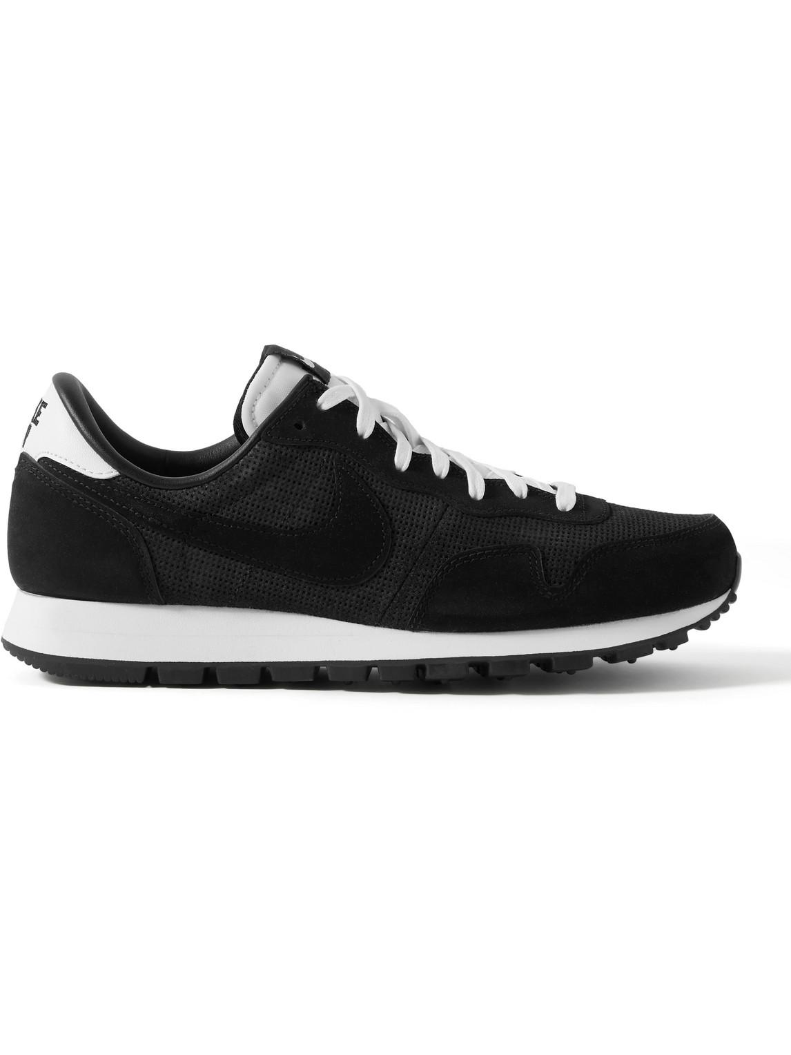 Nike Air Pegasus 83 Leather-trimmed Perforated Suede Sneakers in Black for  Men | Lyst
