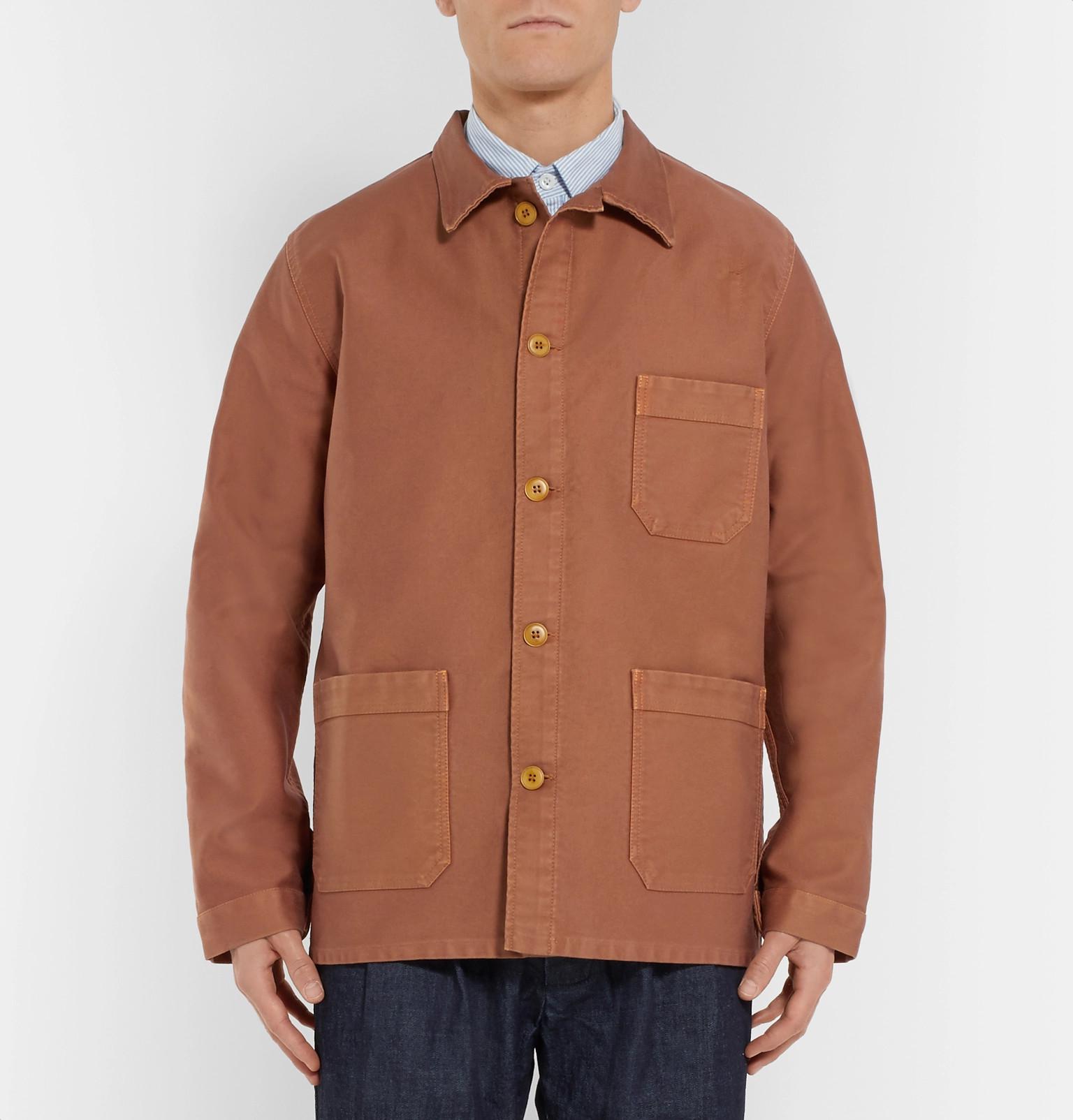 Le Mont St Michel Cottonmoleskin Chore Jacket in Tan (Brown) for Men Lyst