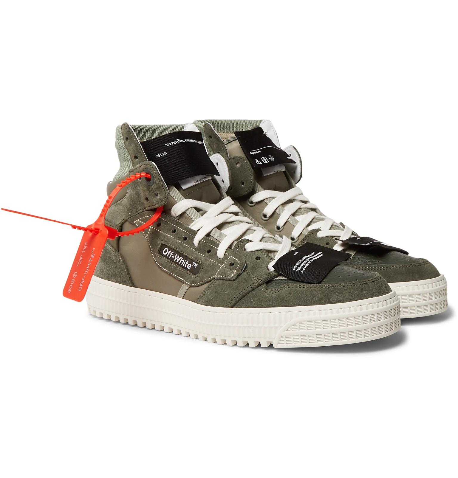 Off-White c/o Virgil Abloh Leather Army Green (Green) for Men - Lyst