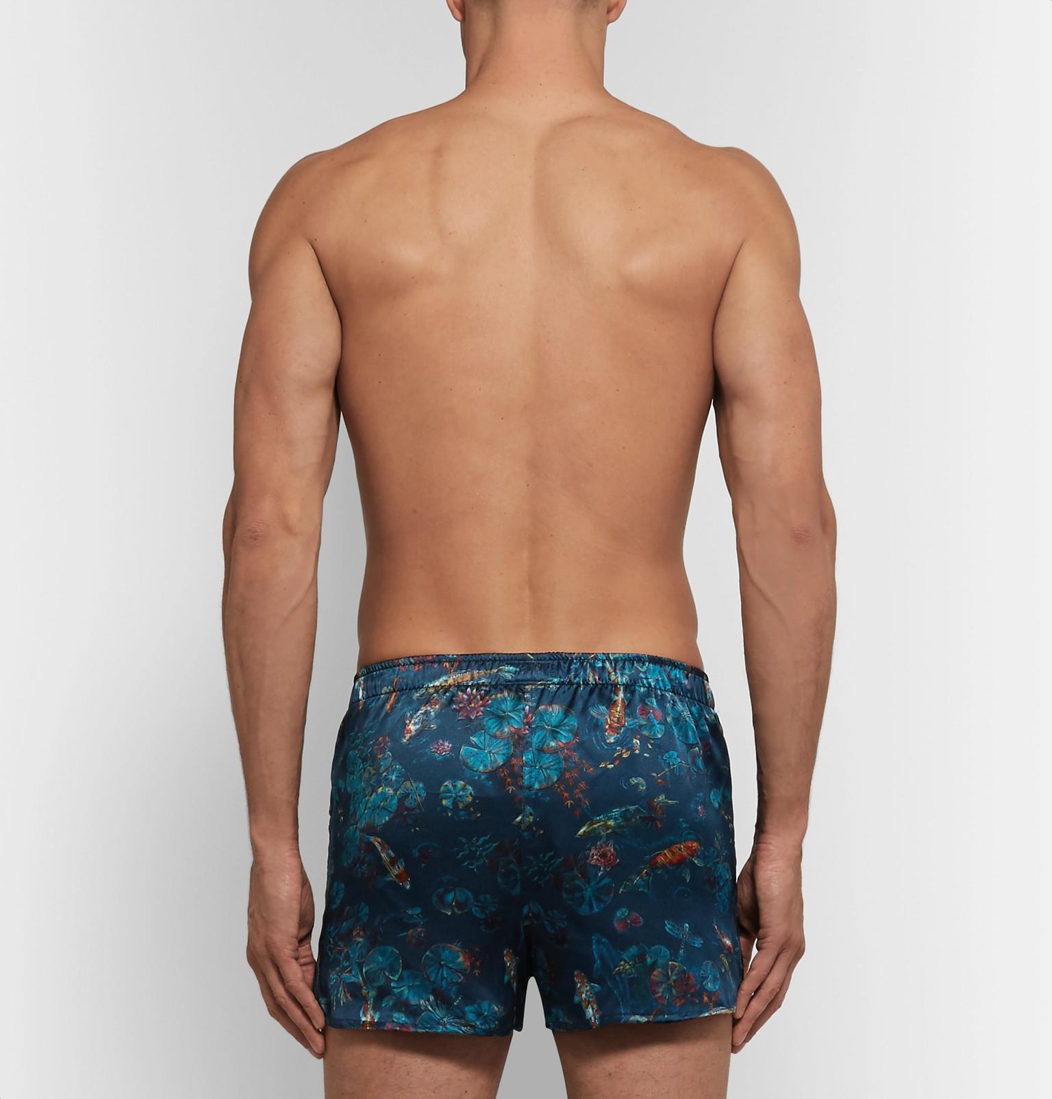 blue silk boxer shorts