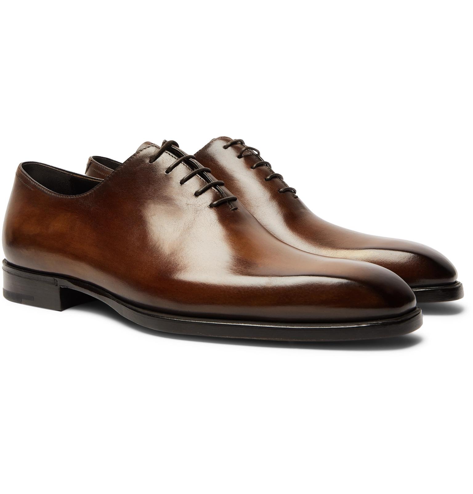 Berluti Alessandro Capri Leather Whole-cut Oxford Shoes in Brown for Men |  Lyst