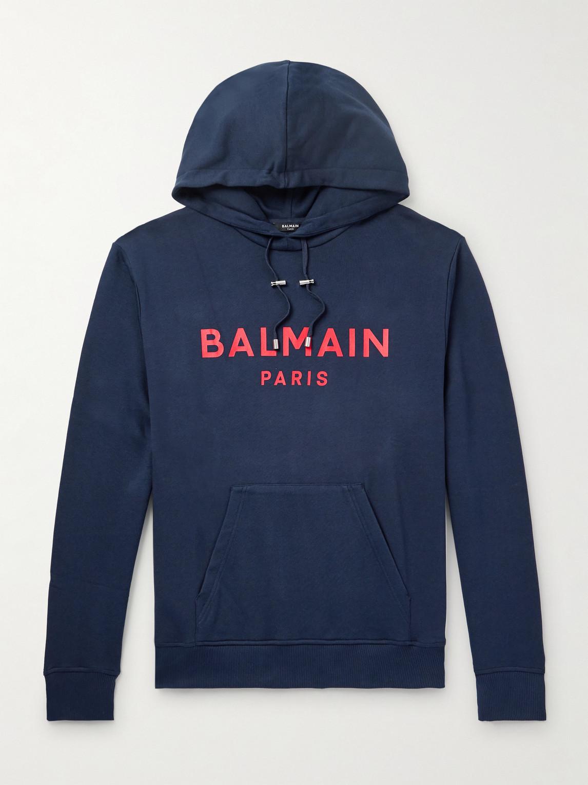 パーカー・フーディ Balmain Dark Blue Vintage Hoodie With Embroidered Logo Vintage Balmain embroidered hoodie - Men | BALMAIN