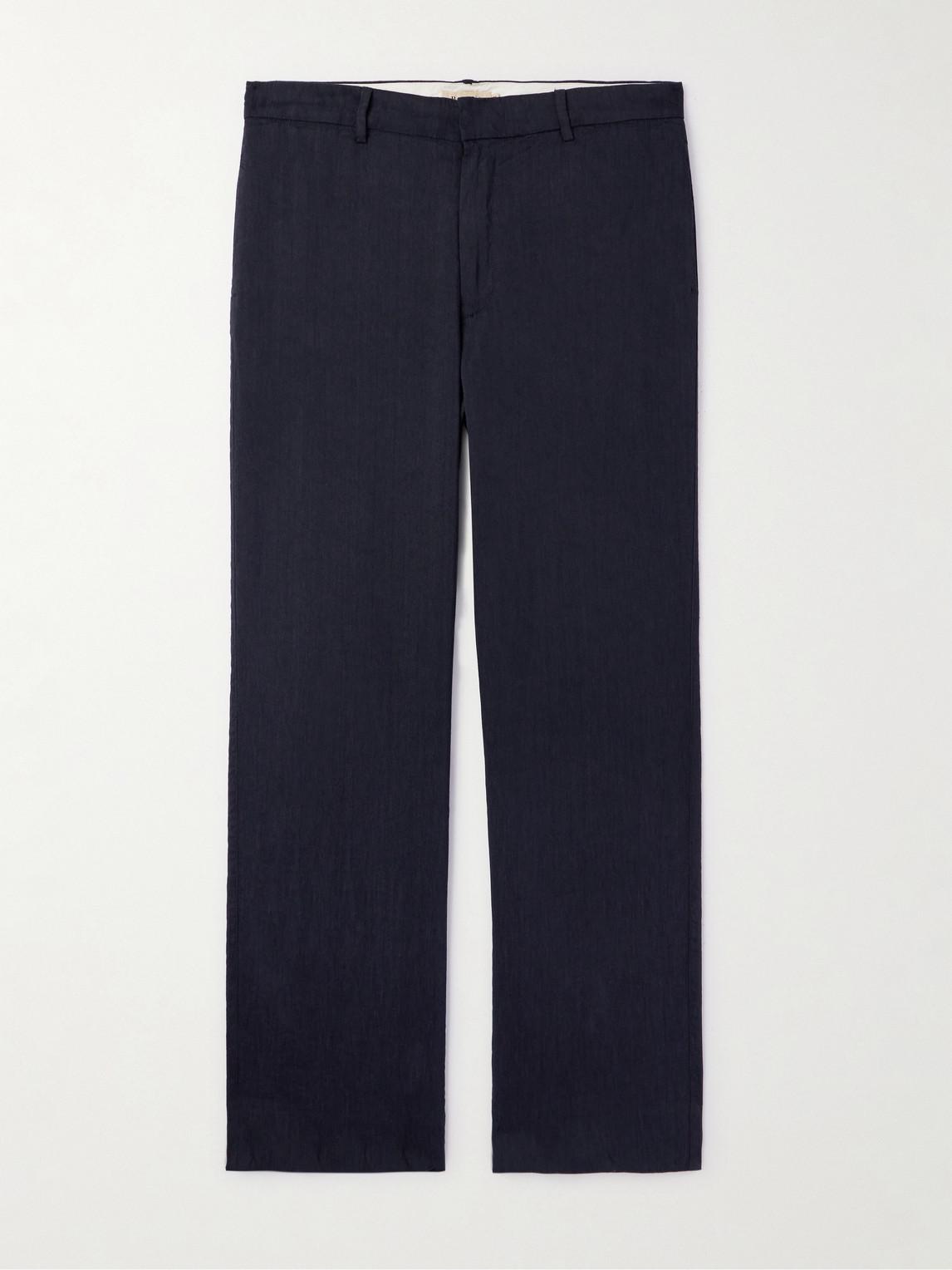 Barena Delfo Wide-leg Linen-blend Suit Trousers in Blue for Men