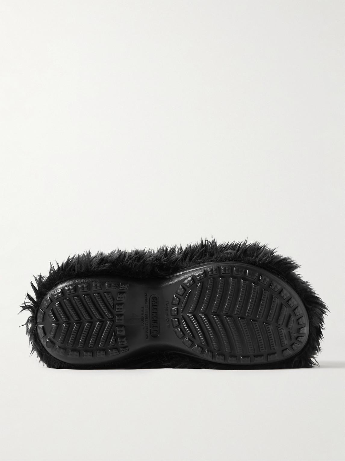 Balenciaga Crocs Faux Fur Eva Clogs in Black for Men | Lyst Canada
