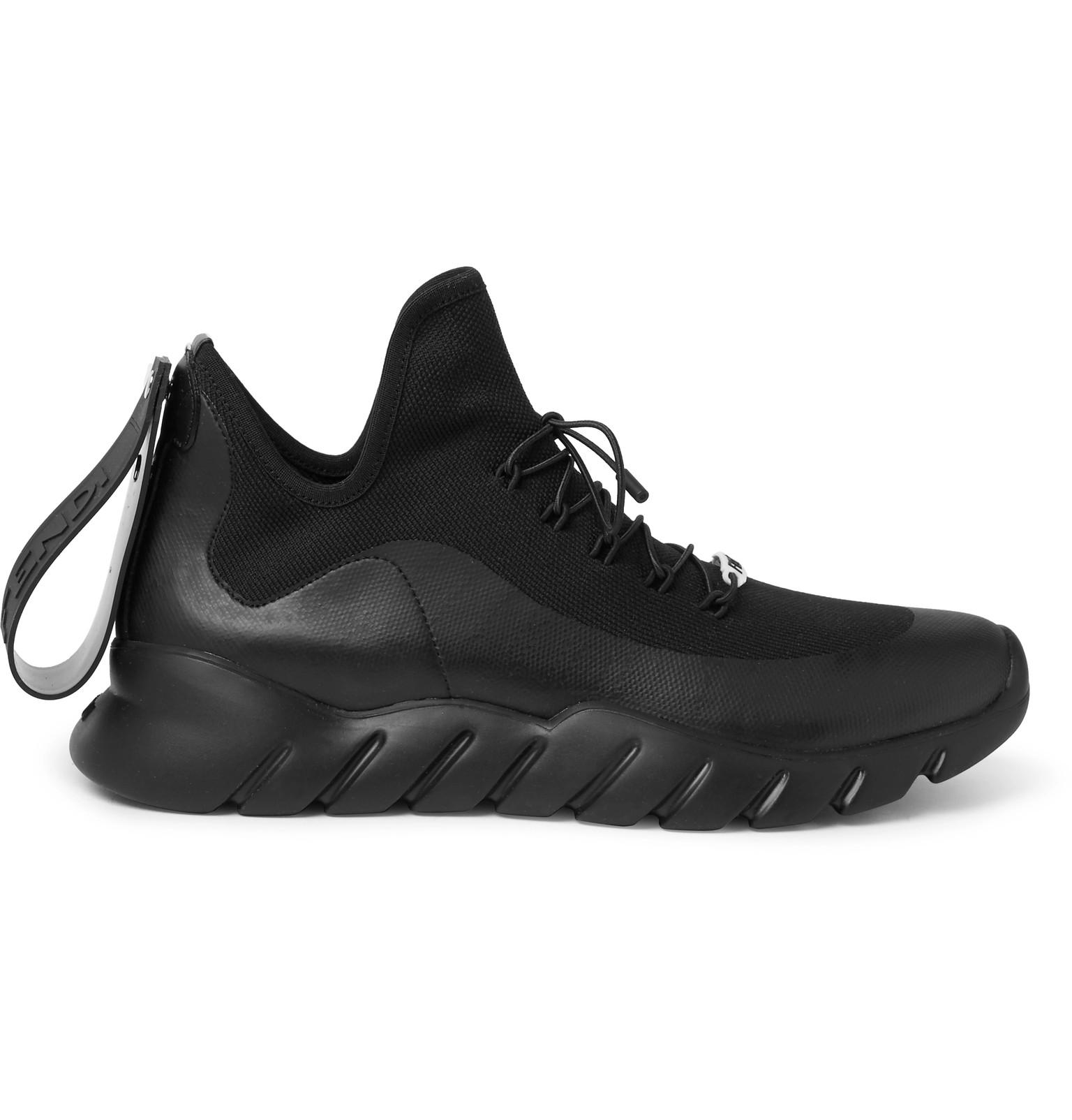 Fendi Leather Vocab High-top Sneakers 