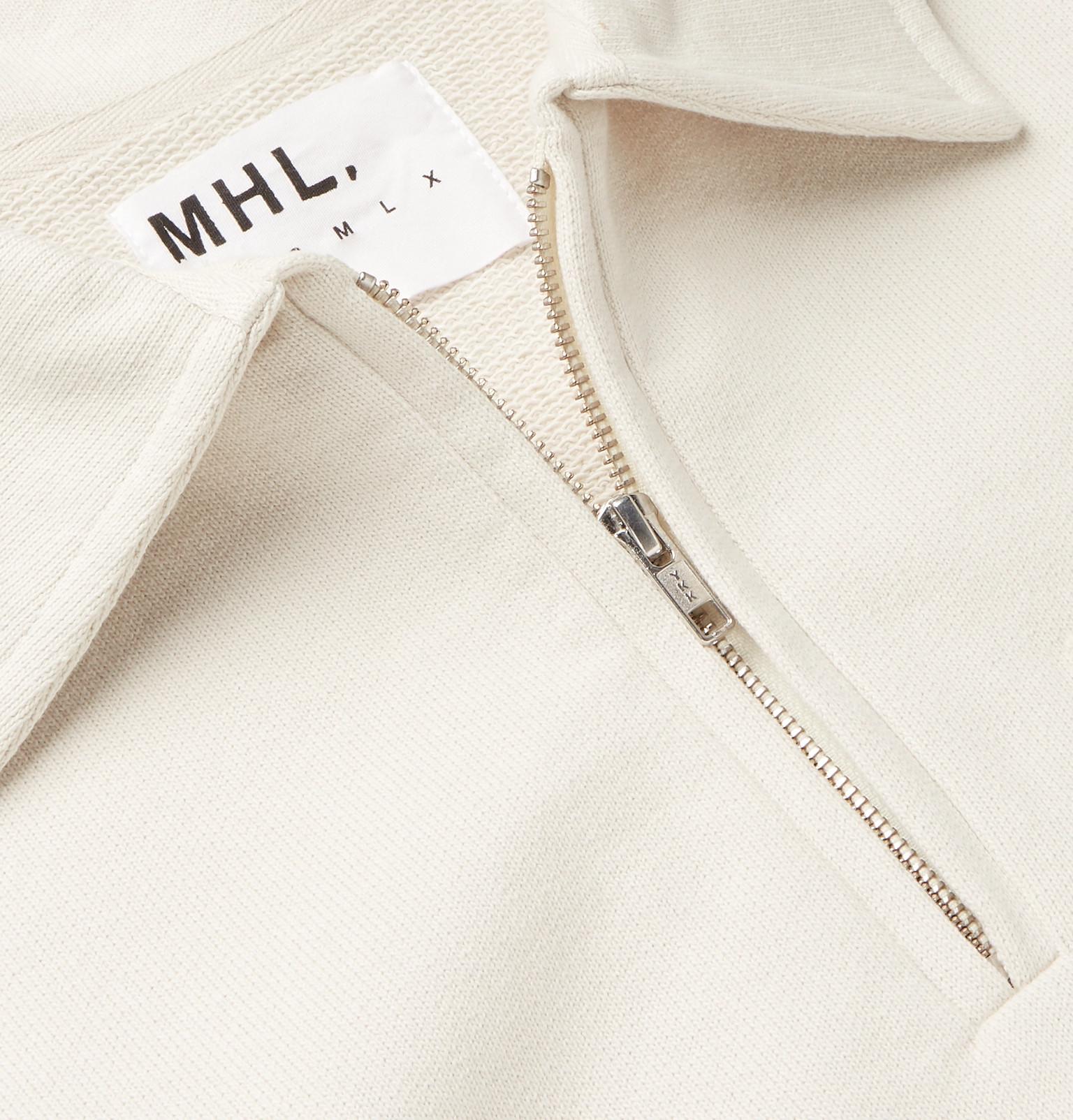 Margaret Howell Mhl Loopback Cotton-jersey Half-zip Sweatshirt in Natural  for Men Lyst UK