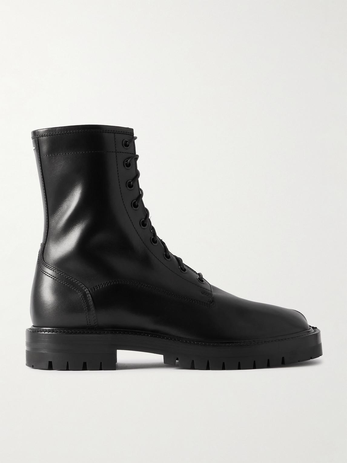 Maison Margiela Tabi Split-toe Leather Boots in Black for Men
