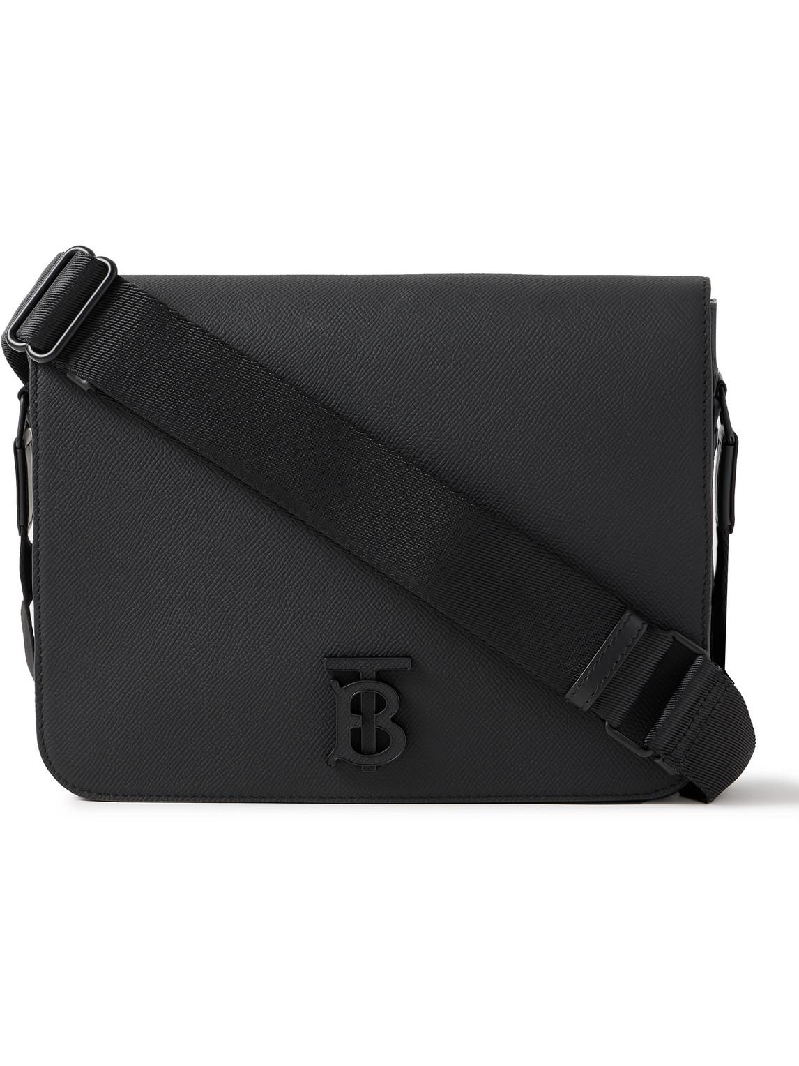 Burberry Alfred Logo Plaque Small Messenger Bag in Black for