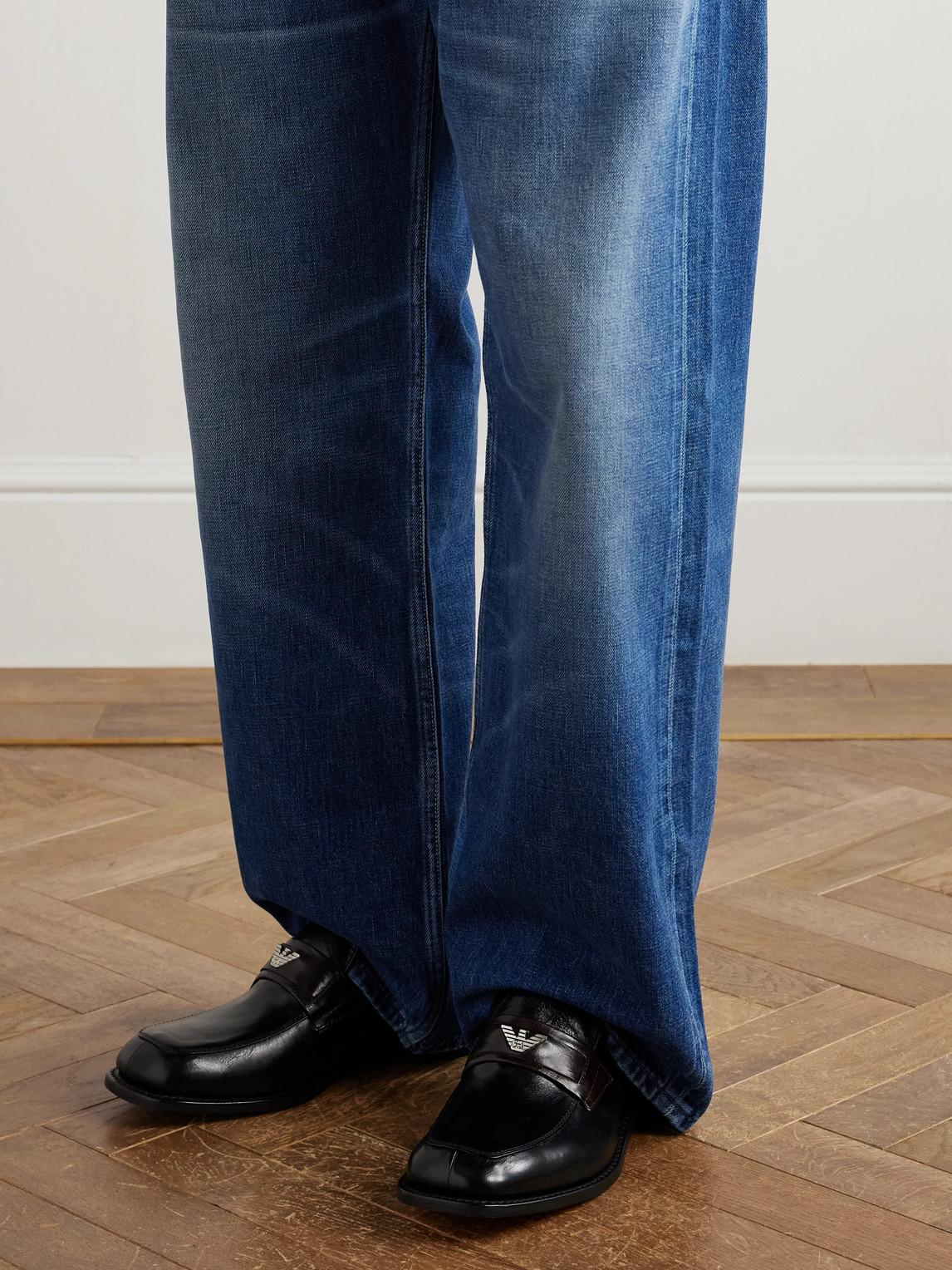 Our Legacy Emporio Armani Sentiero Embellished Leather Loafers in