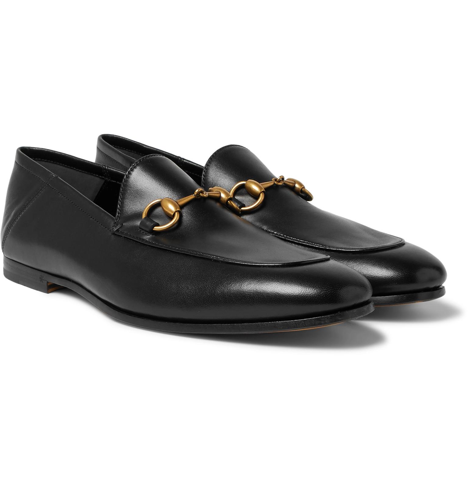 Gucci Black Horsebit Leather Loafers for Men - Lyst