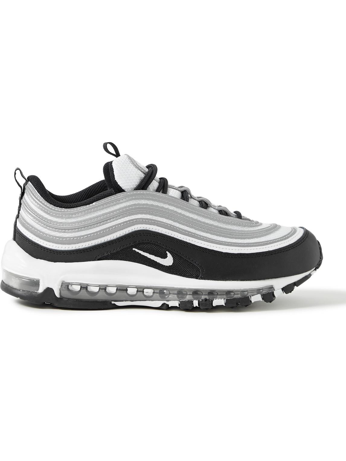 Nike Air Max 97 Leather And Mesh Sneakers in Black for Men | Lyst