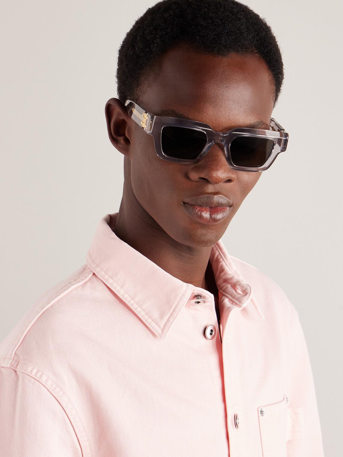 Bottega Veneta Rectangular-frame Gold-tone Acetate Sunglasses in Metallic  for Men Lyst UK