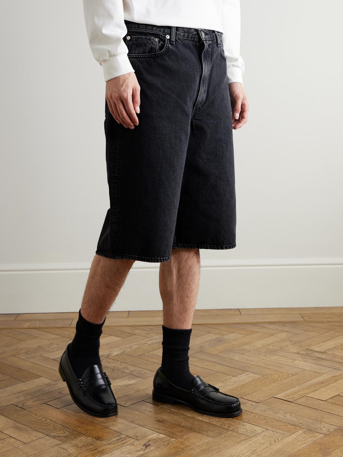 Orslow Super Dad's Wide-Leg Denim Shorts in Black for Men | Lyst