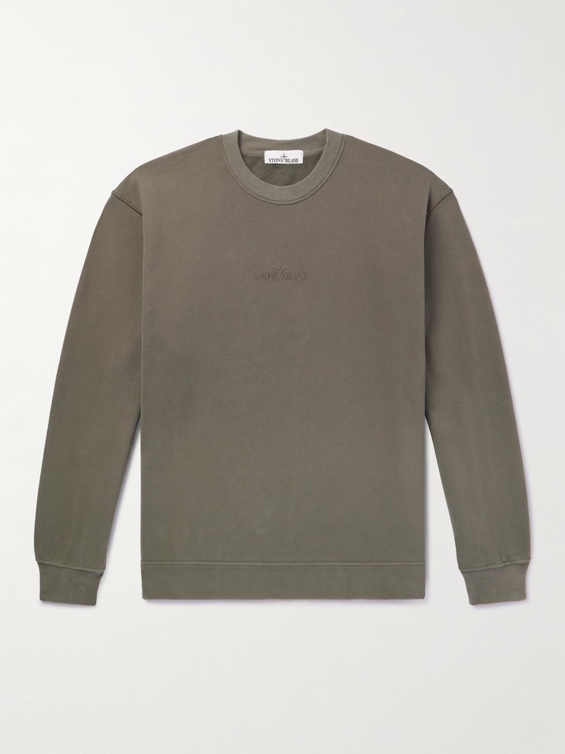 Stone island embroidered logo sweatshirt sale