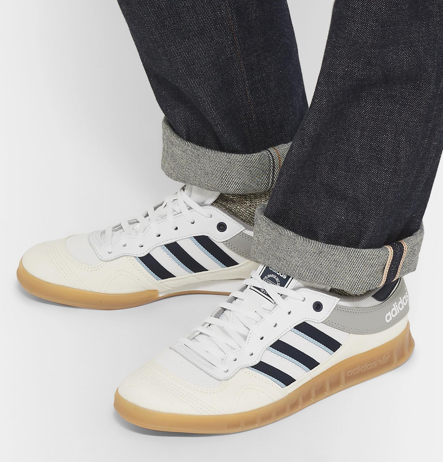 adidas Originals Liga Faux Suede, Leather And Mesh Sneakers in White for Men - Lyst