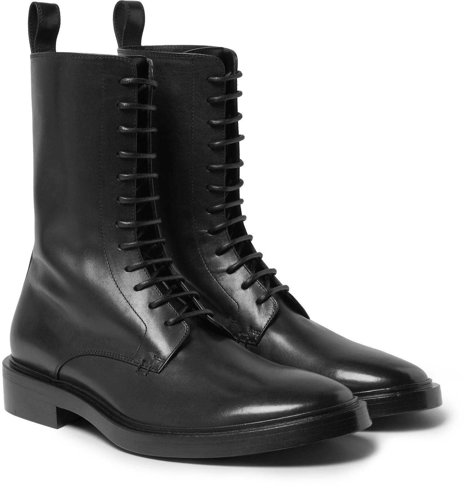 Balenciaga Leather Derby Combat Boots in for Men | Lyst