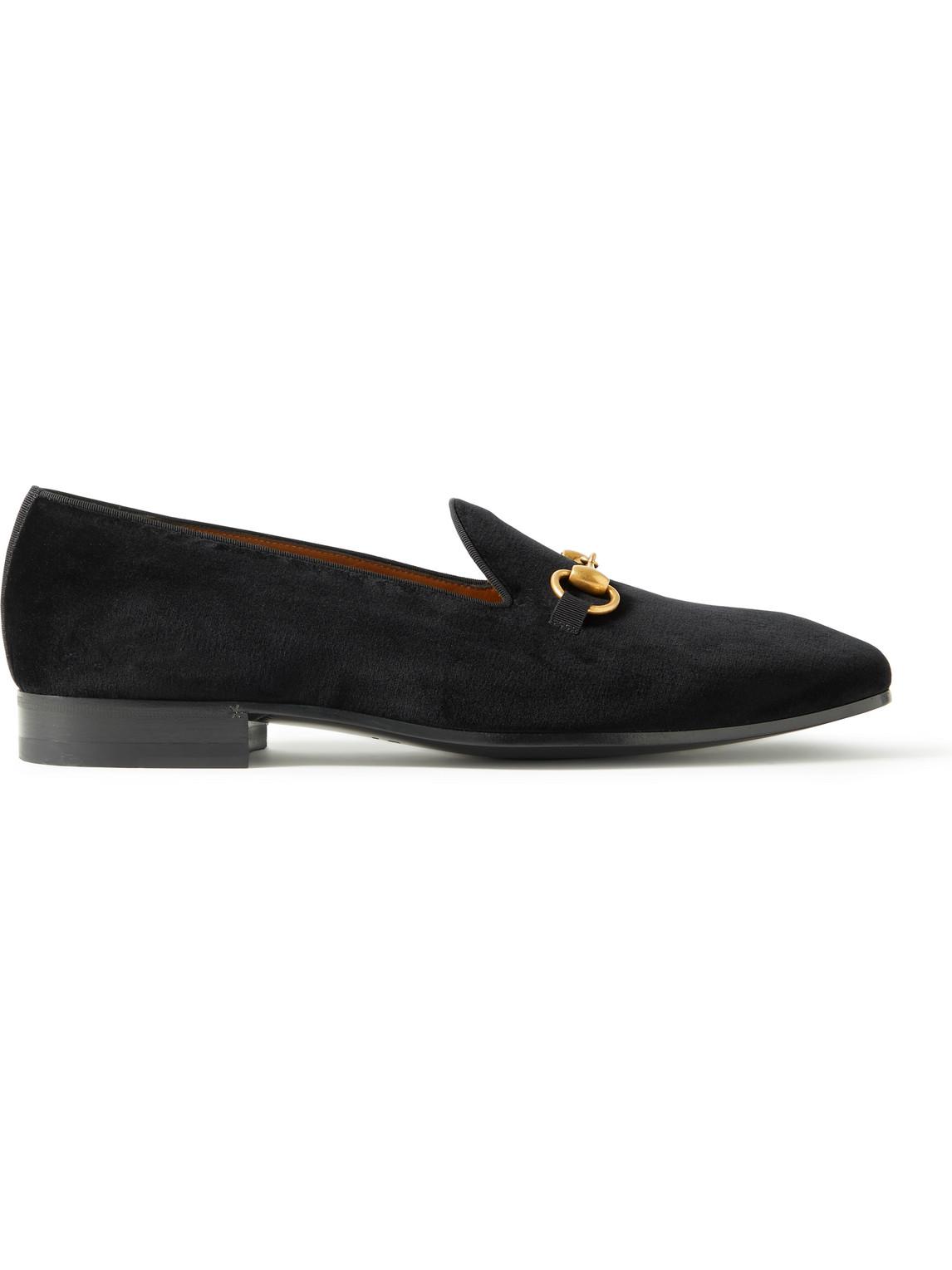Gucci Gallipoli Horsebit Velvet Loafers in Black for Men Lyst