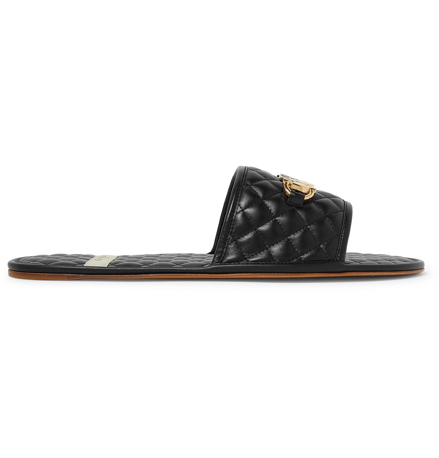 gucci horsebit leather slides