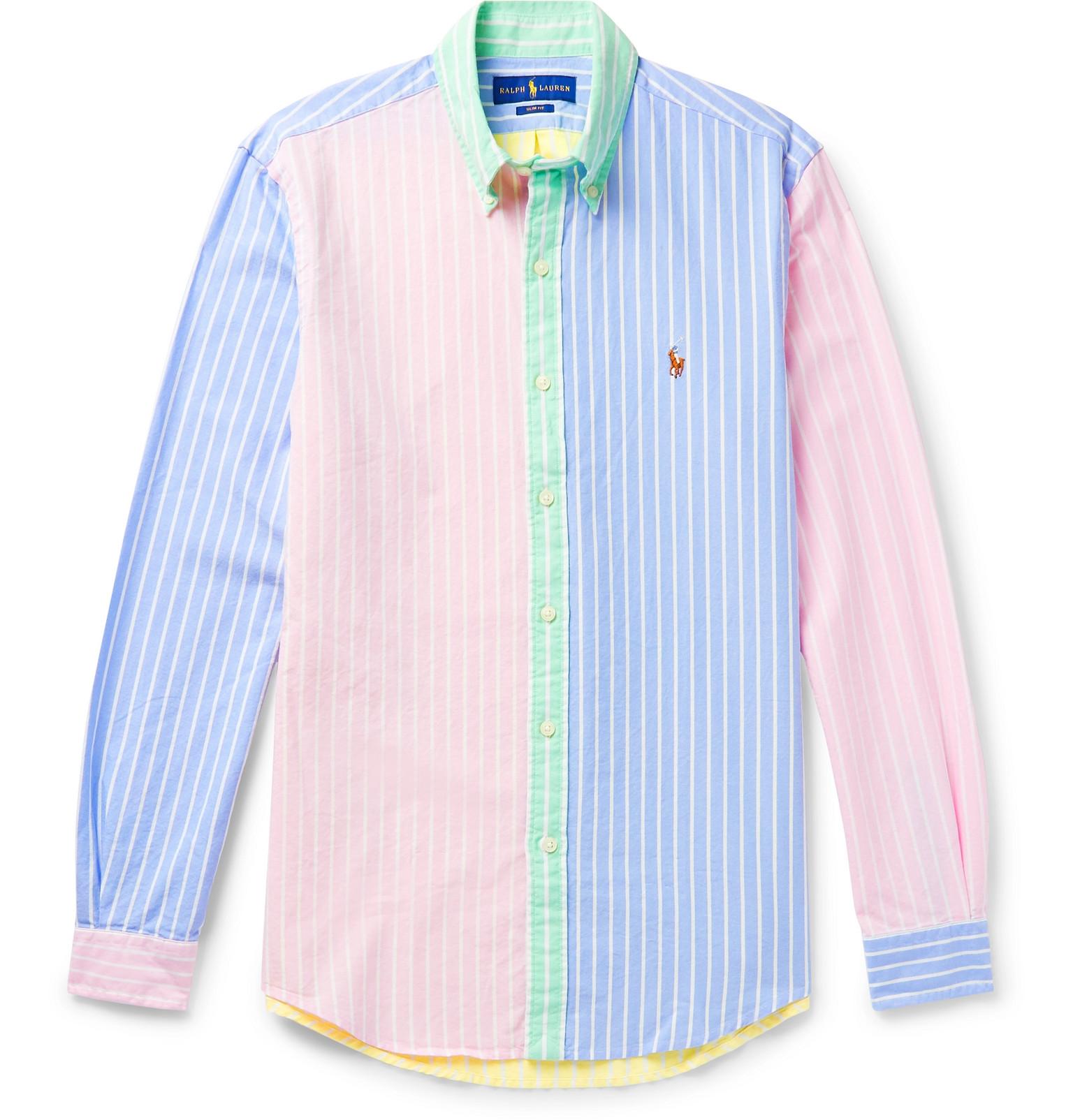 Polo Ralph Lauren Button-down Collar Colour-block Striped Cotton 