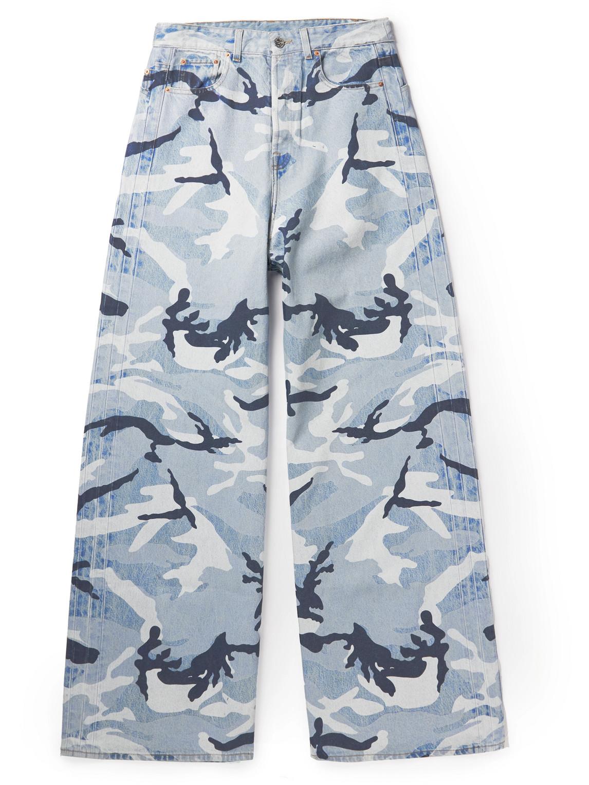 Vetements Wide-leg Camouflage-print Jeans in Blue for Men | Lyst