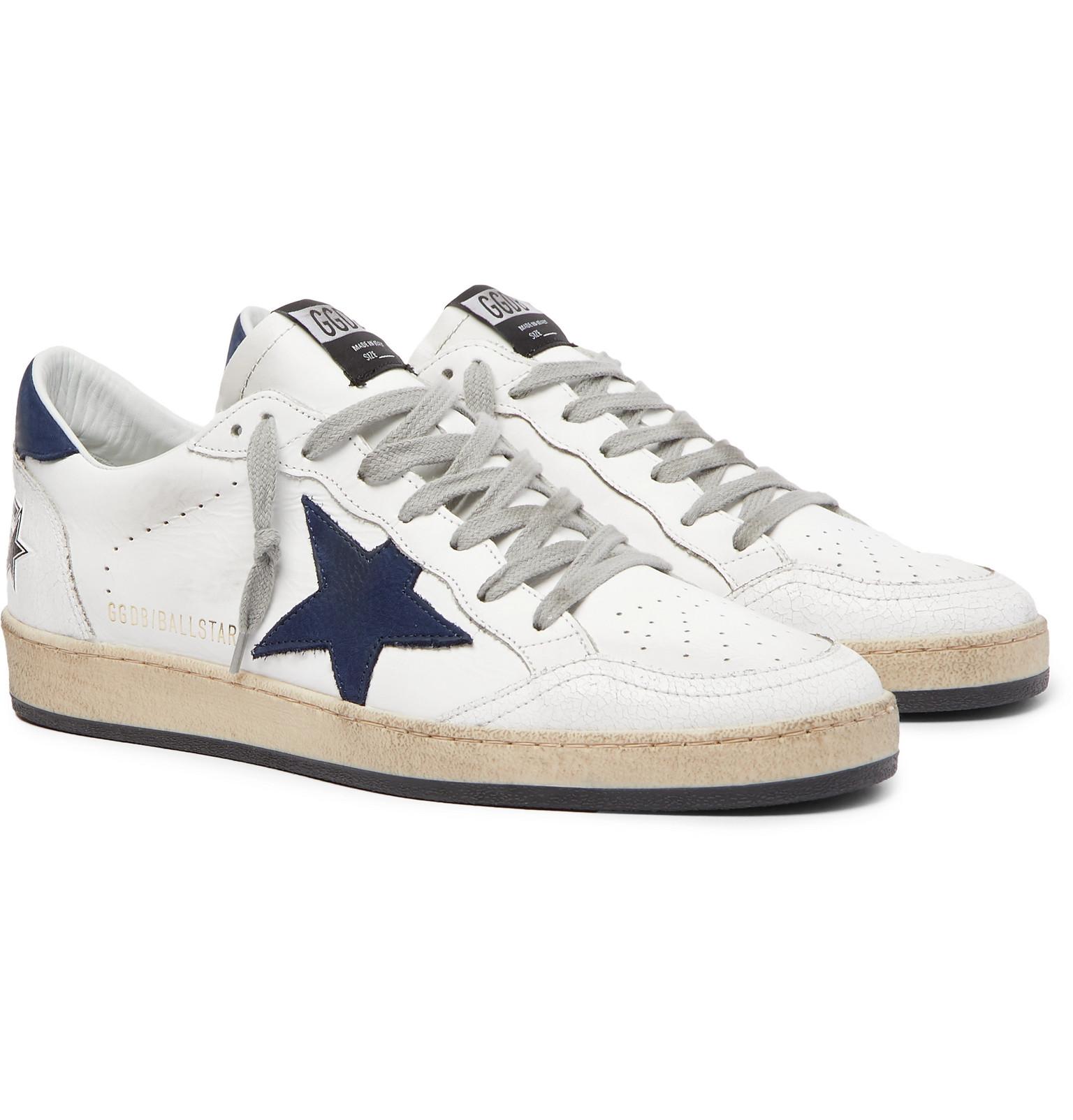 Golden Goose Deluxe Brand Ball Star Distressed Leather Sneakers in
