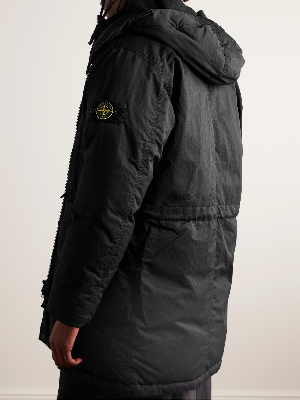 Stone Island Opaque Nylon-twill Hooded Down Jacket in Black Stone Island Opaque Nylon-twill Hooded Down Jacket in Black