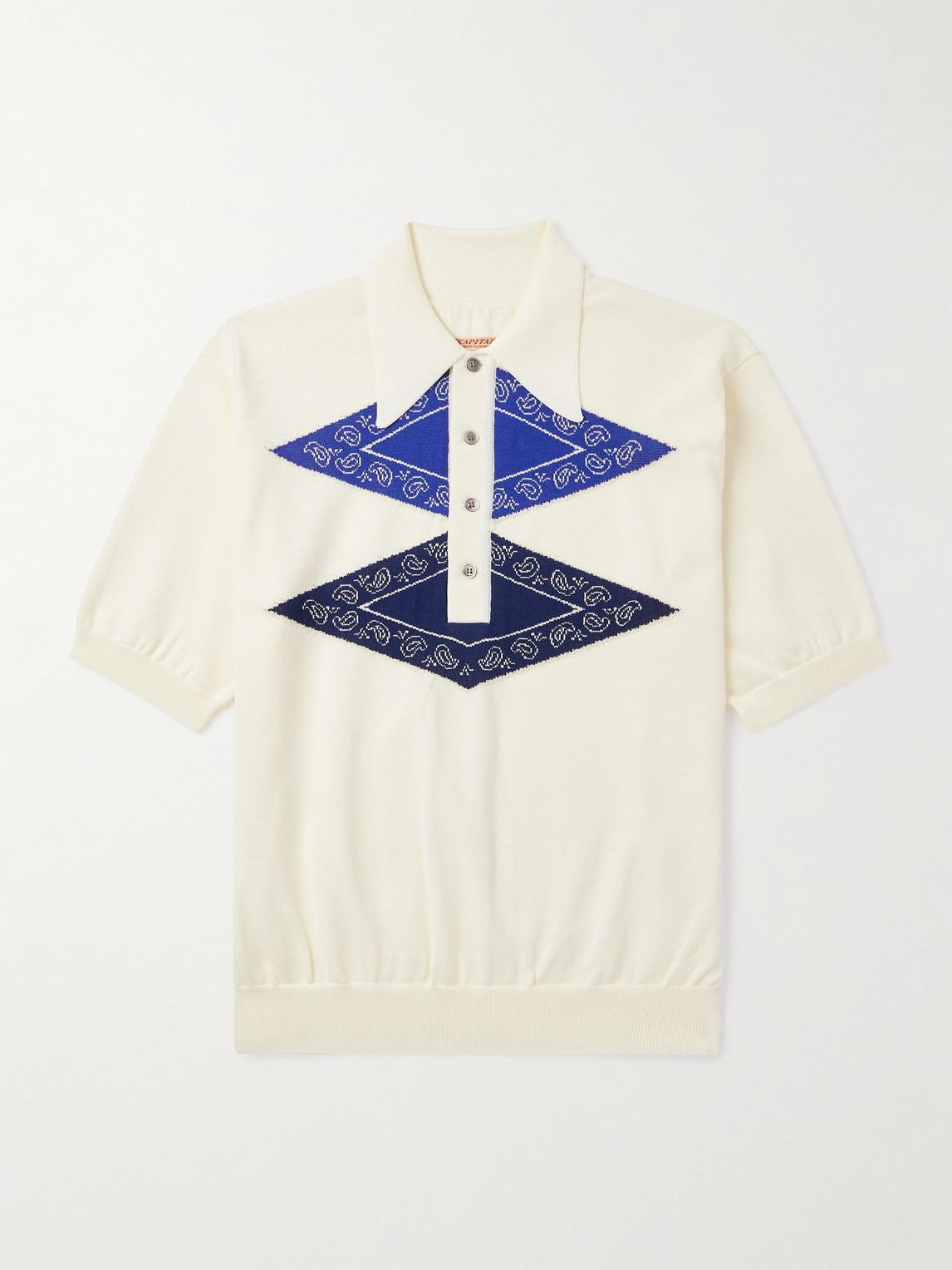 トップス KAPITAL PIQUE RIBBED COLLAR RETRO POLO KAPITAL T-Shirt Pique Langle Color Retro Polo