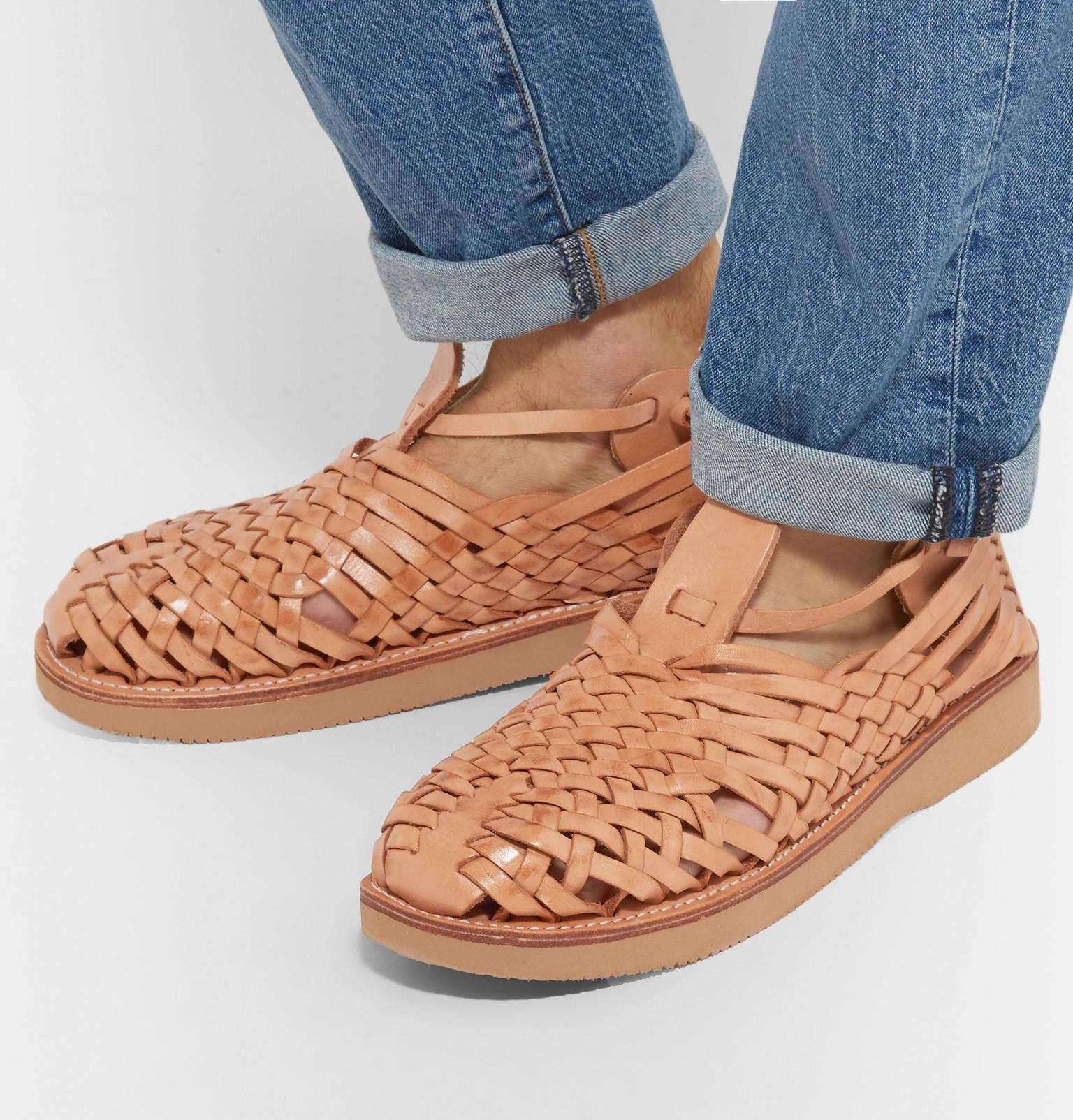Yuketen Crus Woven Leather Sandals for Men | Lyst