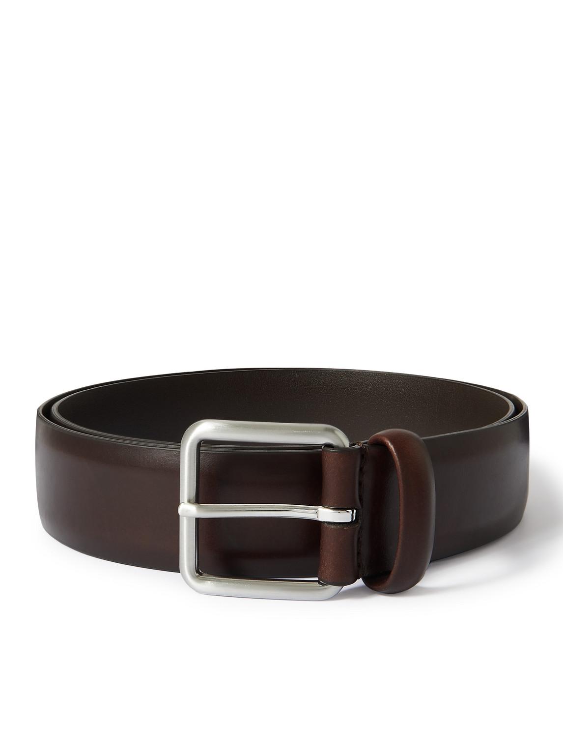 Anderson's 3.5cm Woven Leather Belt - Men - Brown Belts