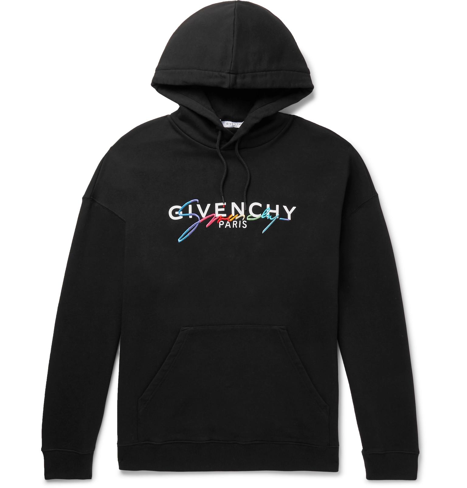Givenchy Rainbow Logo Cotton Hoodie in Black for Men | Lyst UK