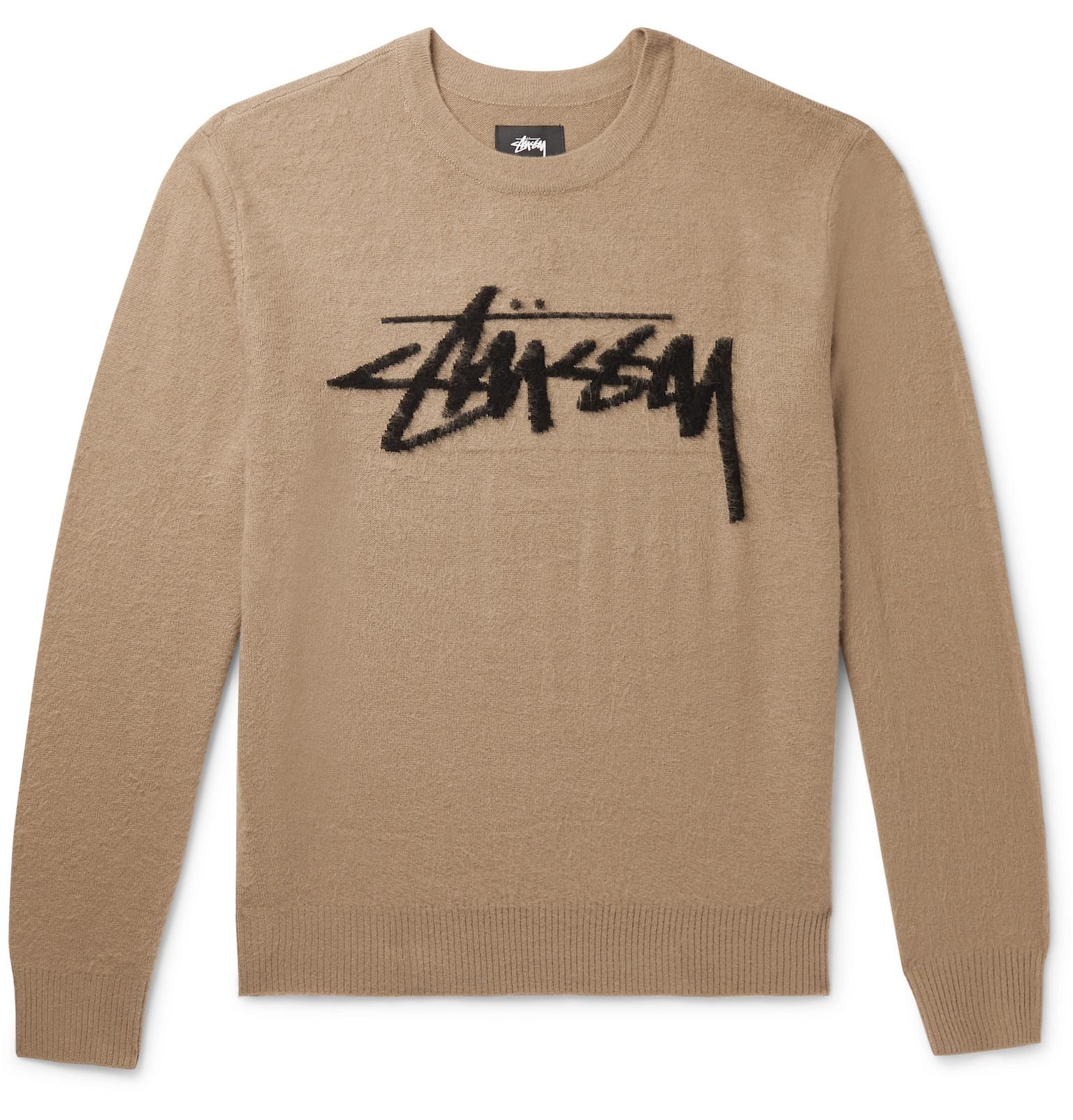 Stussy Logo-intarsia Brushed-knit Sweater for Men | Lyst Canada