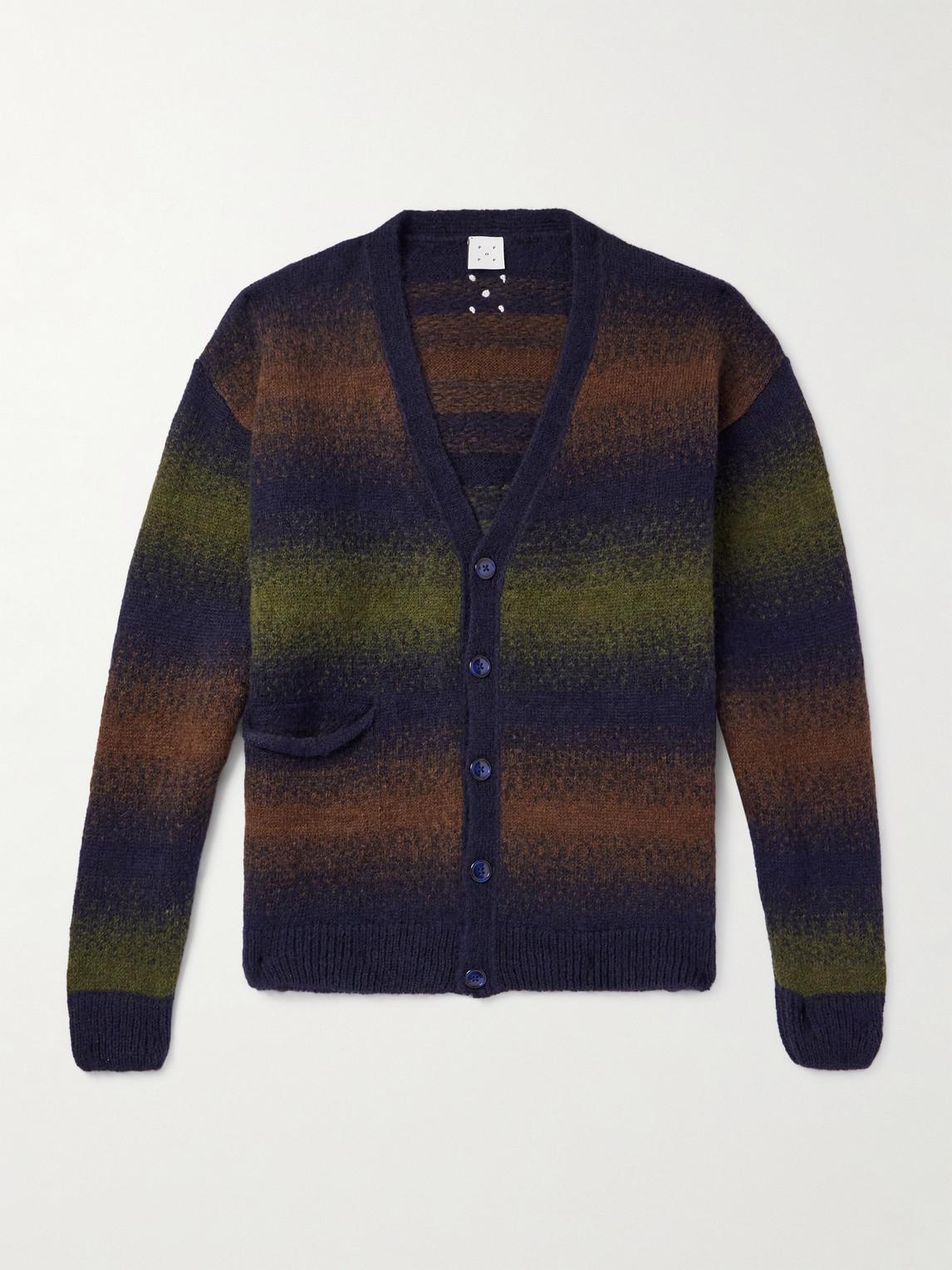 Pop Trading Co. Striped Knitted Cardigan in Blue for Men | Lyst UK