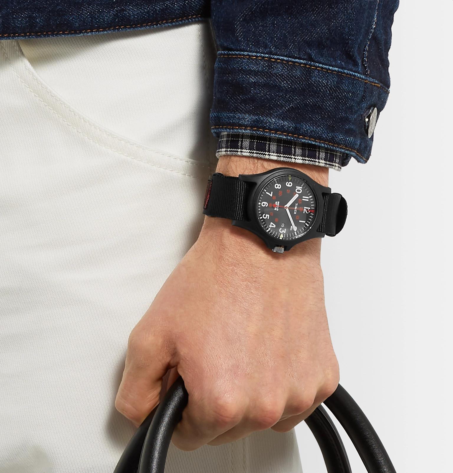 timex acadia resin and grosgrain watch