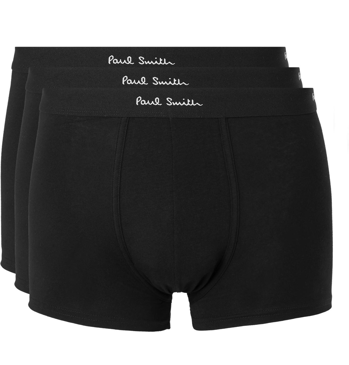 Paul Smith Three-pack Stretch-cotton Boxer Briefs in Black for Men - Lyst