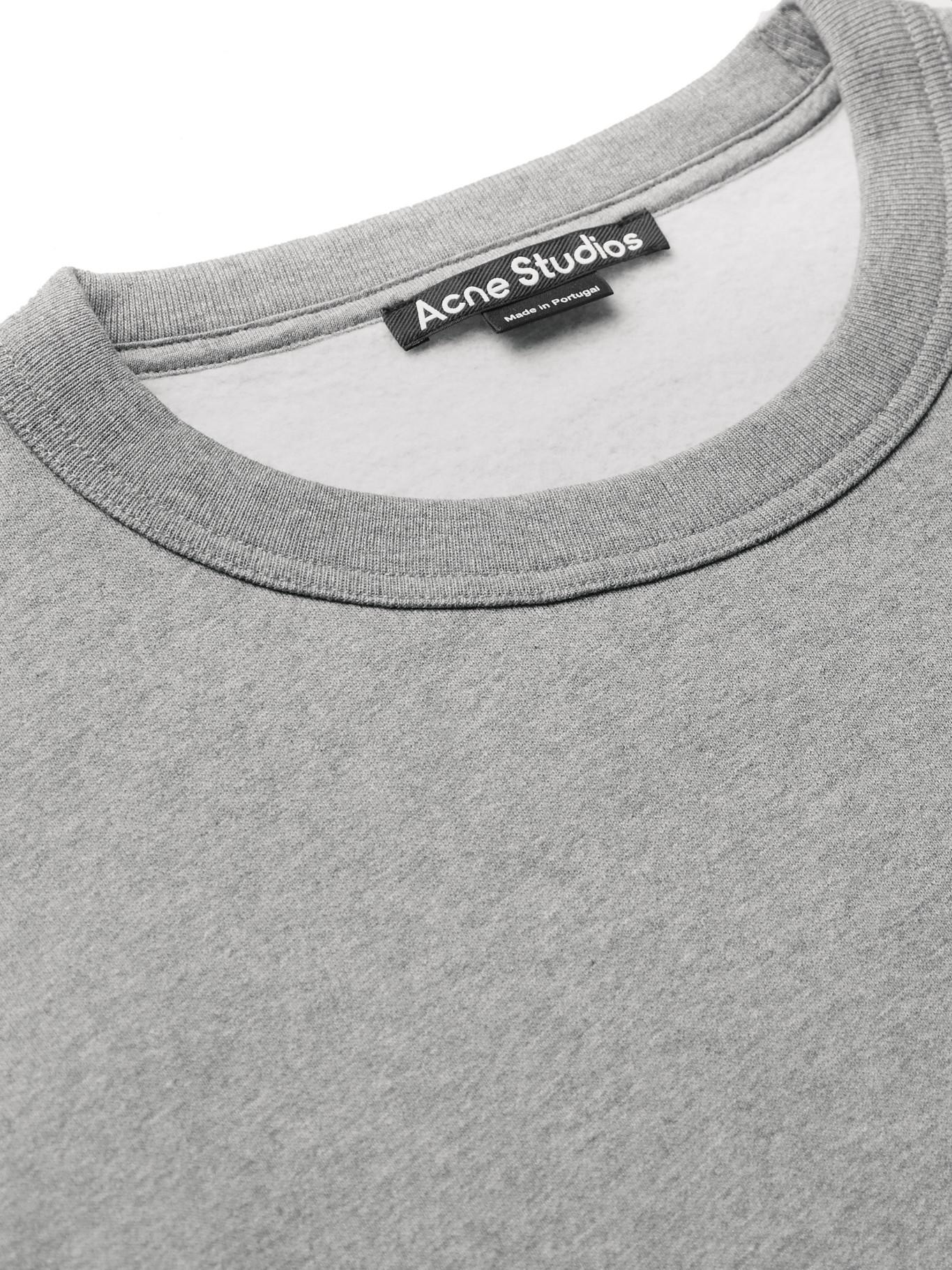 Acne Studios Fairview Logo-appliquéd Fleece-back Cotton-jersey Sweatshirt  in Grey for Men - Lyst