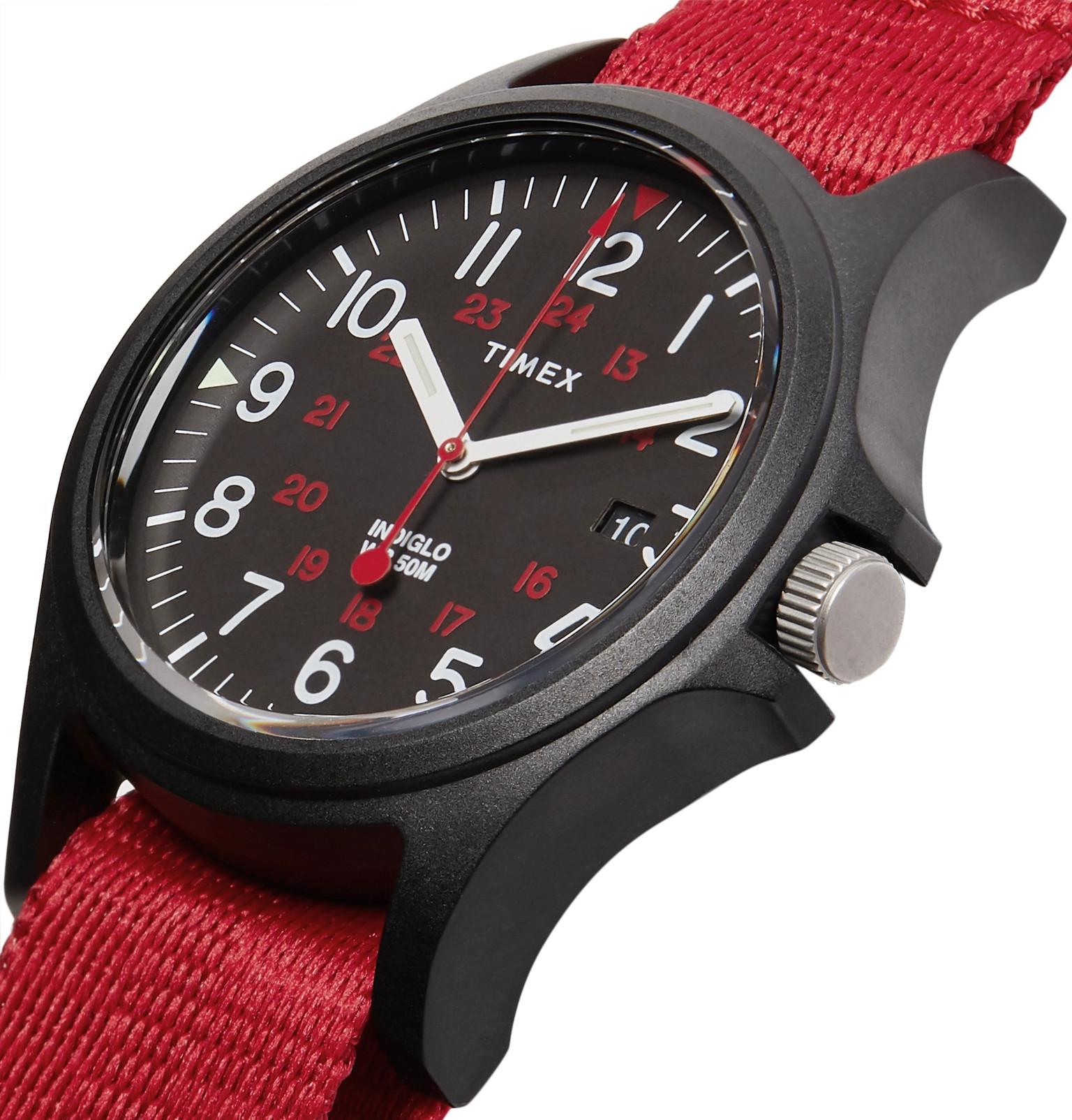 timex acadia resin and grosgrain watch