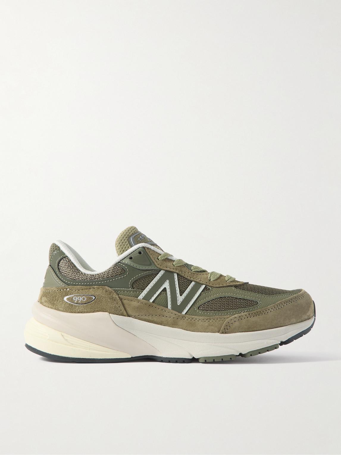 New Balance 990V6 Leather-Trimmed Suede And Mesh Sneakers
