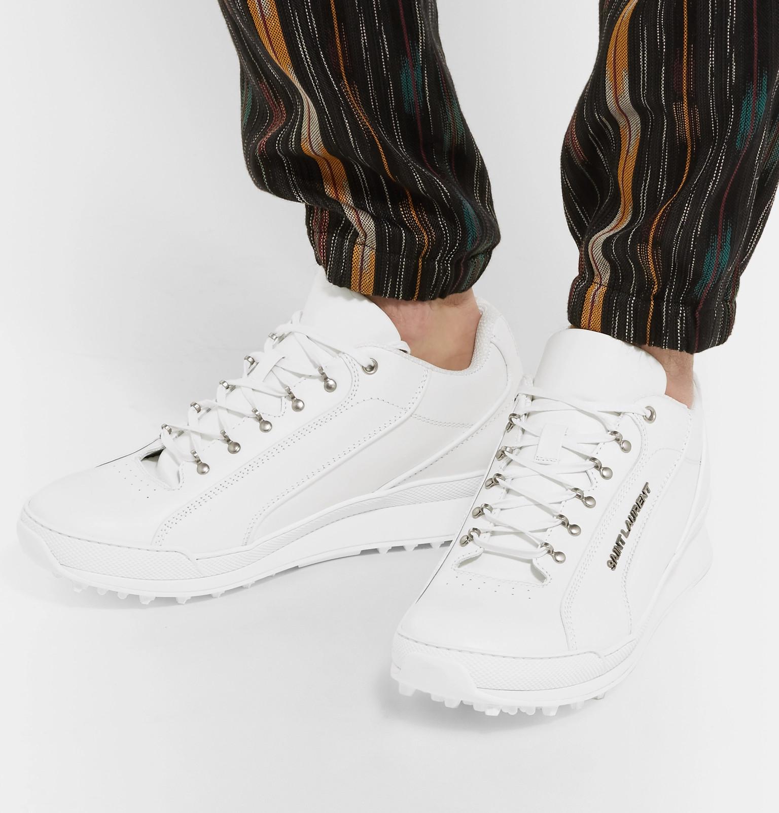 Saint Laurent Jump Leather Sneakers in White for Men - Lyst